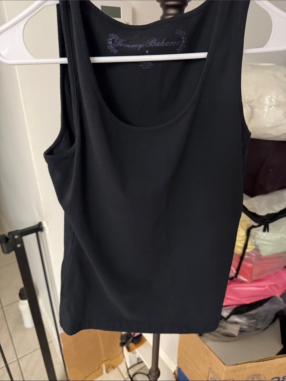 Tommy Bahama Black Sleeveless Tank Top